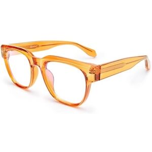 Square Blue Light Blocking Glasses Anti Glare Computer Orange Frame Eyeglasses
